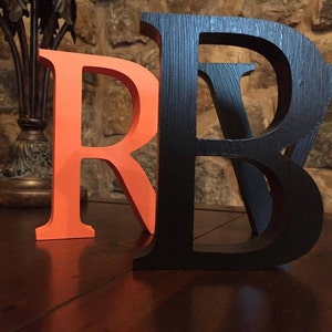 Paquete de 7 letras de madera negras independientes - Letras grandes de 13 cm - Seleccione sus propias letras, oferta de paquete múltiple Letras negras