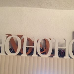 Decoración navideña, HOHOHO en letras de madera, decoración de manto, decoración navideña, opciones de color