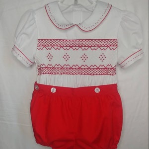 Smocked Button-on suit