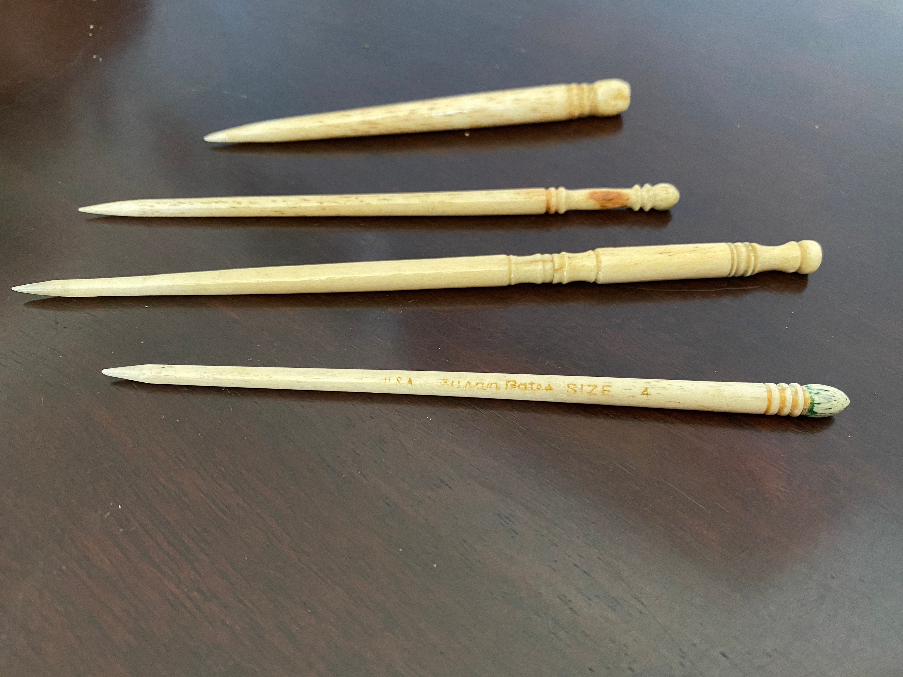 Antique Bone Awls for Sewing and Lacemaking Susan Bates Size Etsy