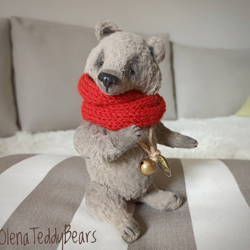 Collectible teddy, stuffed bear, ooak interior animal, teddy shops bear gift, artist teddy bear