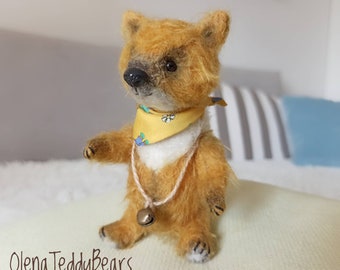 Stuffed  fox, animal teddy handmade, teddy gift, collectible interior animal, artist teddy bears
