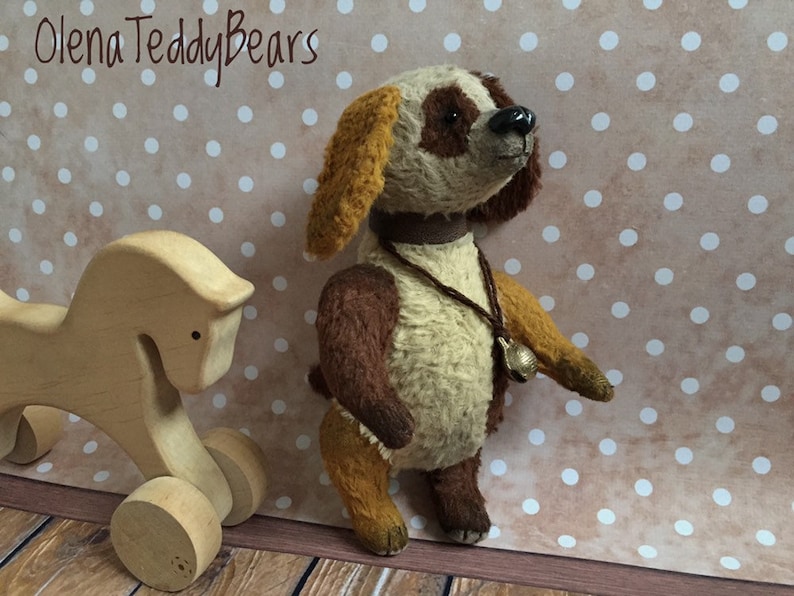 collectible vintage style interior toy artist bears handmade OOAK teddy gift animals teddy toys stuffed teddy toy Dog miniature