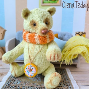 Handmade teddy bear, artist bears, cute plush interior toy, memory personalized gift
