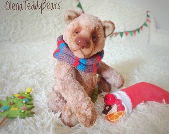 Collectible bear, teddy bear gift, OOAK stuffed animal, handmade interior toy, artist teddy bears