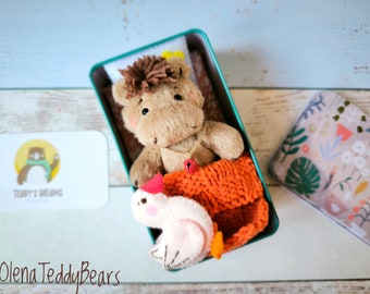 Little horse, miniature animals for pocket hugs, miniature plush, travel play set, cute plush, stuffed animal, horse toy