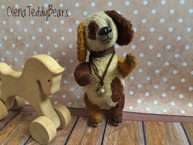 collectible vintage style interior toy artist bears handmade OOAK teddy gift animals teddy toys stuffed teddy toy Dog miniature