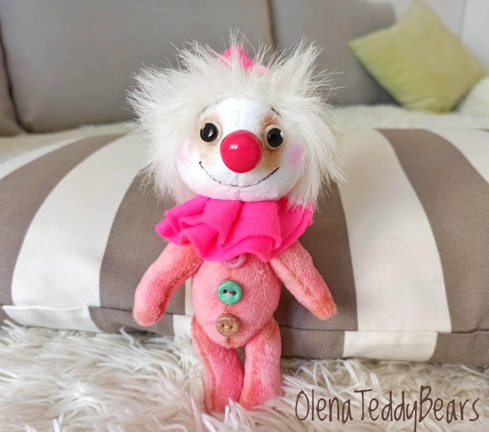 Doll clown plush soft toy small stuffed toy rag doll clown Etsy