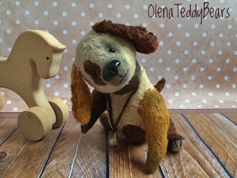 collectible vintage style interior toy artist bears handmade OOAK teddy gift animals teddy toys stuffed teddy toy Dog miniature