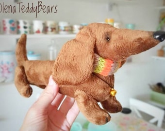 Dog plush toy, dachshund dog, soft toy, small plush animal, stuffed kids toy