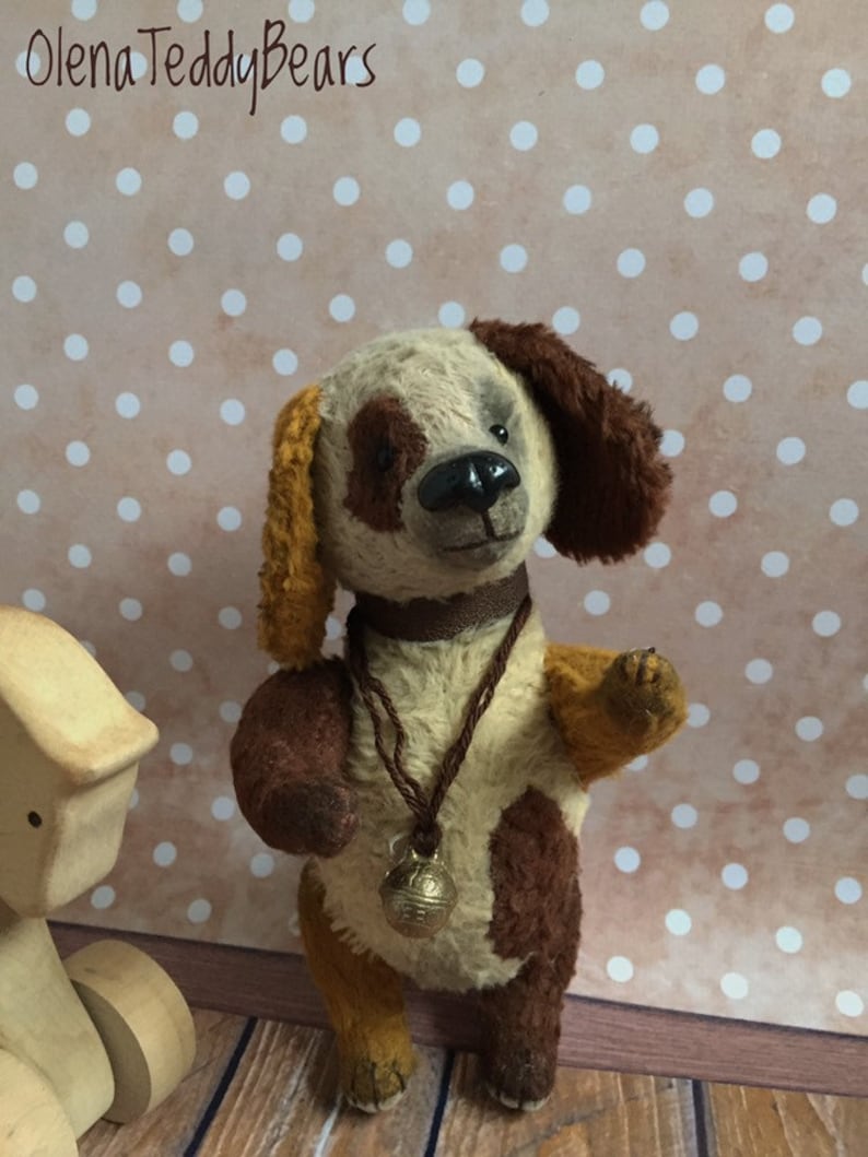 collectible vintage style interior toy artist bears handmade OOAK teddy gift animals teddy toys stuffed teddy toy Dog miniature