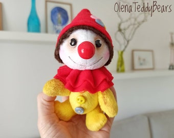 Plush doll, clown toy, plush soft toy, clown gift, textile doll