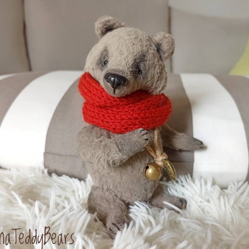 Collectible teddy, stuffed bear, ooak interior animal, teddy shops bear gift, artist teddy bear