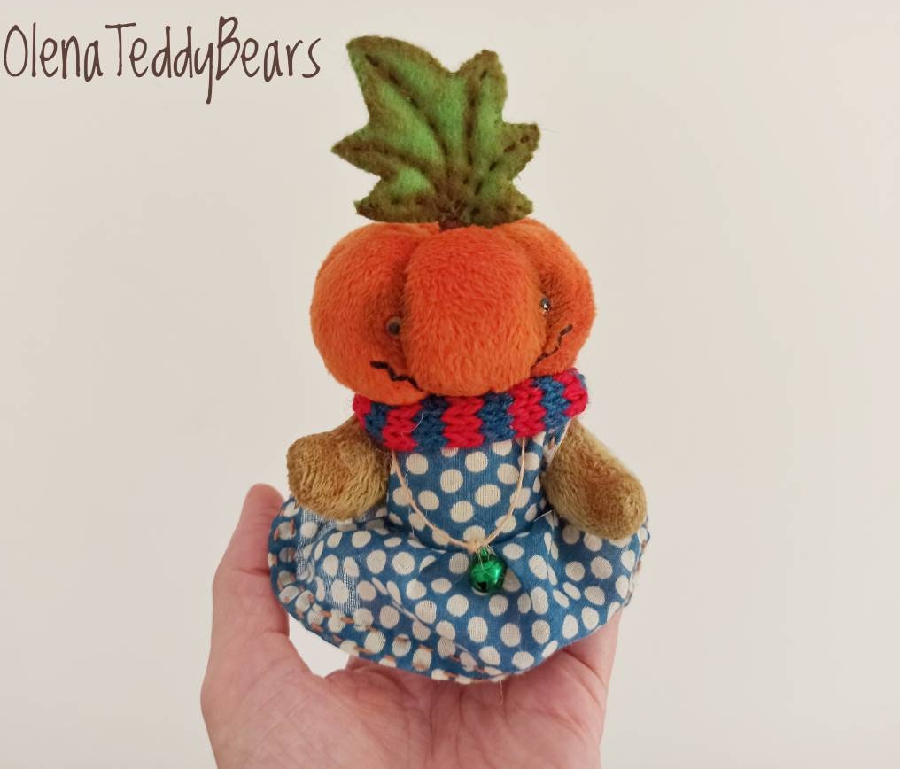 Halloween pumpkin handmade plush toy small plush animal Etsy