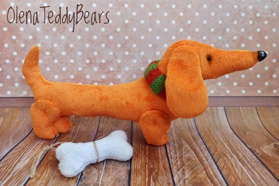 stuffed dachshund dog toy