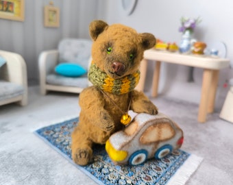 Ours en peluche, ours brun miniature, petit animal à collectionner, jouet d'intérieur, cadeau ours en peluche