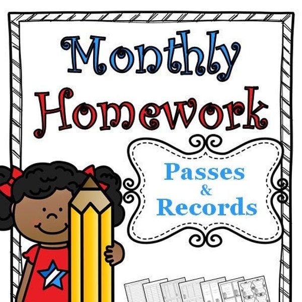 valentine no homework pass Monthly Homework Records and Passess