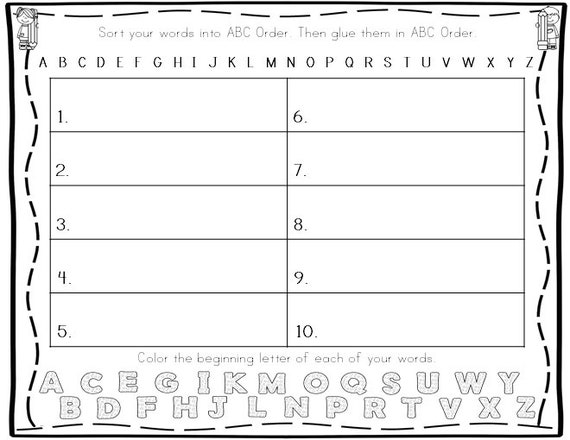 fry words abc order set 1 1st grade etsy
