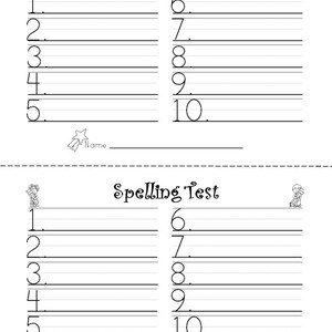 Spelling Test Paper Pack - Etsy