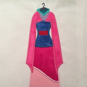 Mulan Dress MACHINE Applique Pattern - Inspired by Mulan