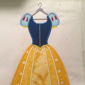 Snow White Dress MACHINE Applique Pattern - Inspired by Snow White & the Seven Dwarves