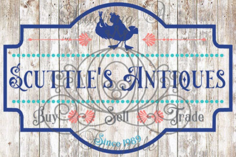 D i s n e y Little Mermaid Inspired Scuttle's Antique Shop SVG PNG DXF Cut File Shirt 