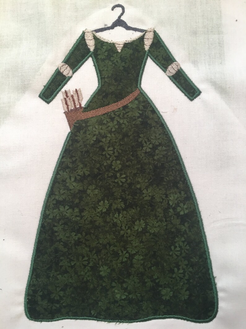Merida Dress MACHINE Applique Pattern Inspired by Brave Etsy