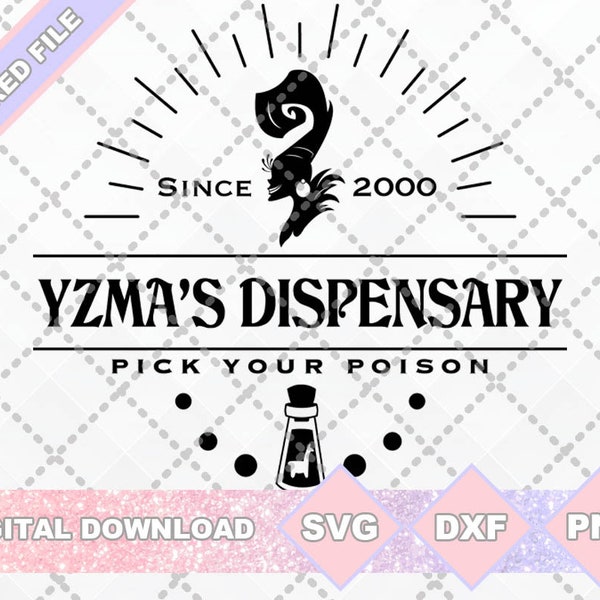 Emporer's New Groove Geïnspireerd Yzma's Apotheek SVG PNG DXF Cut File Shirt