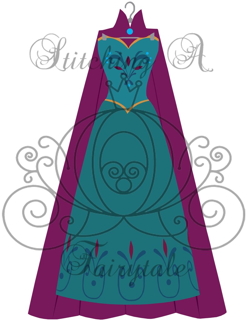 Disney Princess Frozen Inspired Elsa Coronation Dress SVG ...
