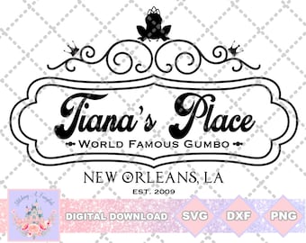 Prinzessin & der Frosch inspiriert Tianas Palace Tianas Platz SVG PNG DXF geschnitten Datei Shirt