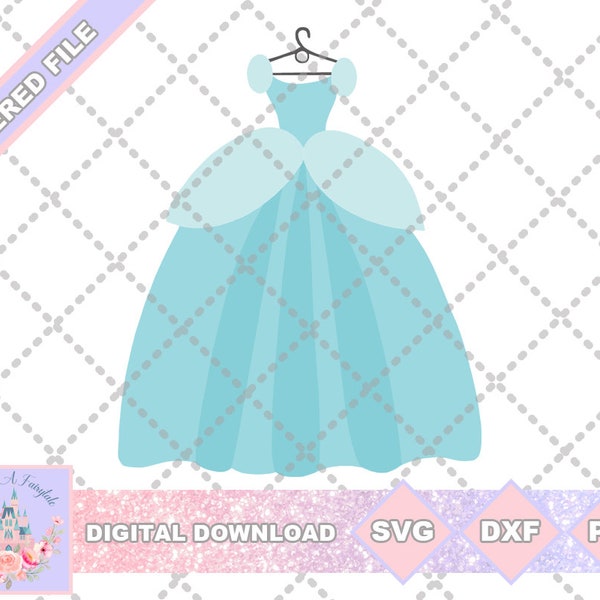 Princess Cinderella Inspired Dress SVG PNG DXF Cut File Shirt - Instant Download