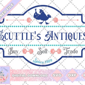 Petite sirène inspiré Scuttle’s Antique Shop SVG PNG DXF Cut File Shirt