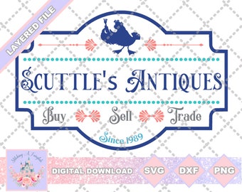 Little Mermaid Inspired Scuttle's Antique Shop SVG PNG DXF Cut File Shirt