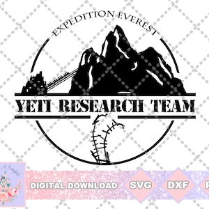 Animal Kingdom Inspired Expedition Everest Yeti Research Team SVG PNG DXF Cut File Shirt