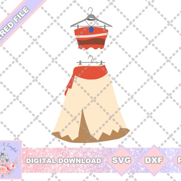 Moana inspired Dress SVG PNG DXF Cut File Shirt - Instant Download