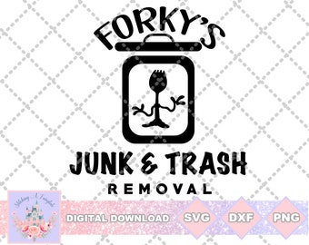 Toy Story Inspired - Forky's Trash and Junk Removal SVG PNG DXF Cut File Shirt Image