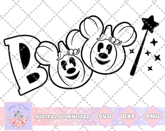 Mickey inspiriert Halloween Kürbis Boo SVG PNG DXF geschnitten Datei Shirt