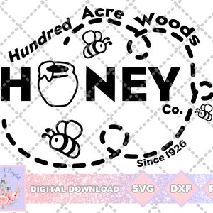 Winnie the Pooh Inspired Hundred Acre Woods Honey Co. SVG PNG DXF Cut File Shirt