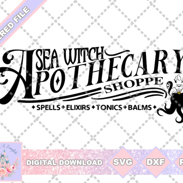 Little Mermaid Inspired Sea Witch Apothecary SVG PNG DXF Cut File Shirt