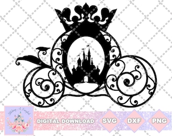 Cinderella Inspired Carriage Castle SVG PNG DXF Cut File Shirt