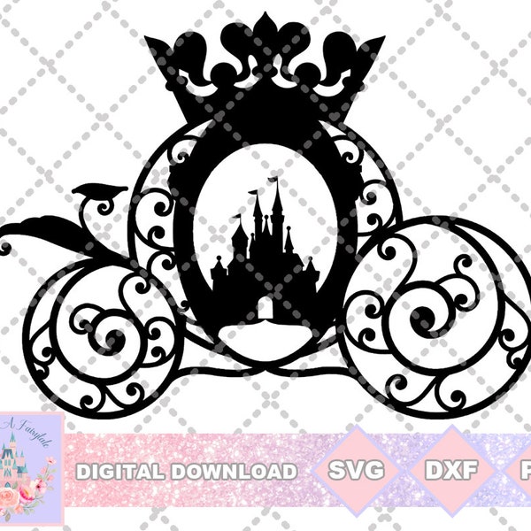 Cinderella Inspired Carriage Castle SVG PNG DXF Cut File Shirt