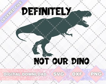 Dinosaurio Animal Kingdom Not Our Dino SVG PNG DXF Archivo recortado Camiseta