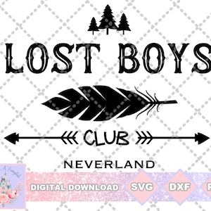 Peter Pan inspiriert Lost Boys Club SVG PNG DXF geschnitten Datei Shirt