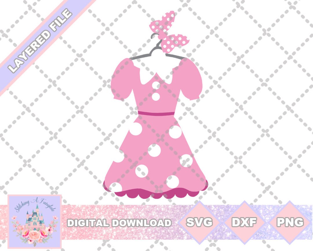 Minnie Mouse Pink Dress Clipart