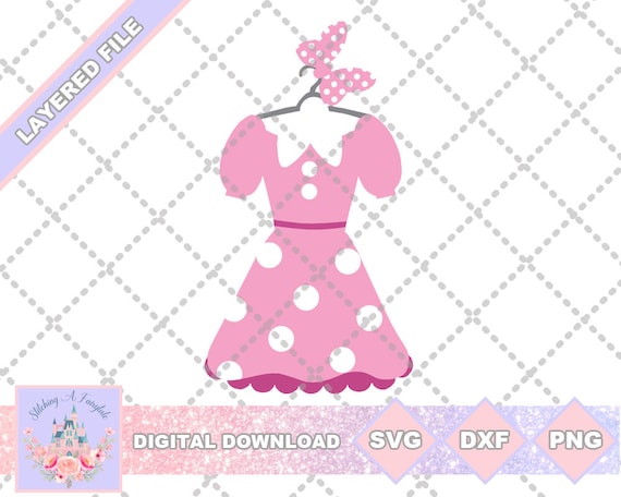 minnie mouse dress cut out Minnie Mouse Dress SVG PNG DXF Cut File Shirt - Instant Download