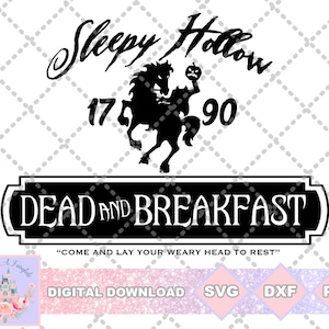 Sleepy Hollow Headless Horseman Dead and Breakfast Halloween SVG PNG DXF Cut File Shirt