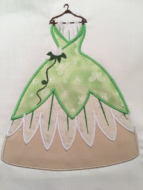 Tiana Dress MACHINE Applique Pattern - Inspired by the Princess & the Frog  - Etsy