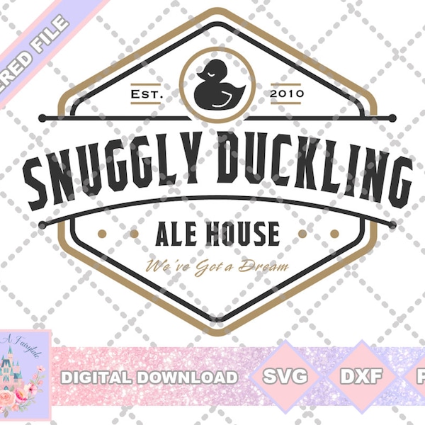 Tangled Inspired Snuggly Duckling Ale House SVG PNG DXF Cut File Shirt
