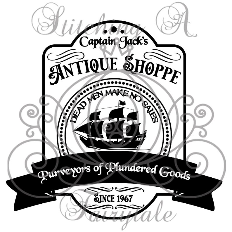 Disney Pirates of the Caribbean Inspired Captain Jack/'s Antique Shop SVG PNG Cut File Shirt