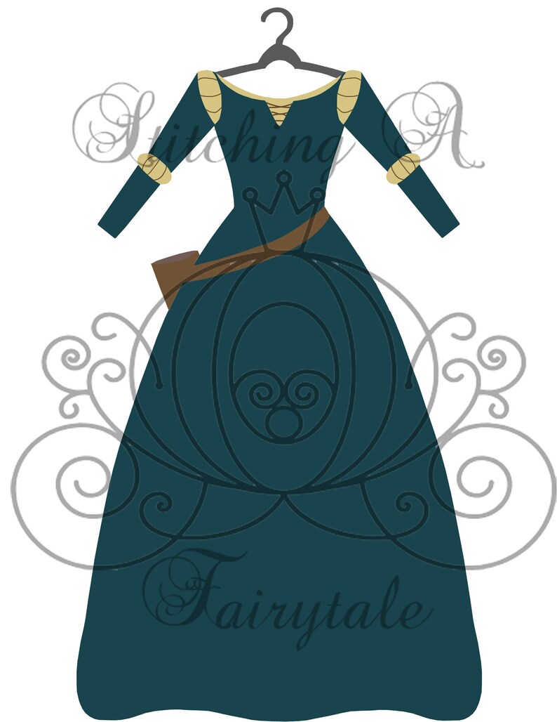 Download Disney Princess Brave Inspired Merida Dress SVG PNG Cut ...